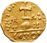 <B>Merovingians.</B> Marseille. Pseudo-imperial issue. Gold Tremissis (1.11 g), ca. 575-650 - 2