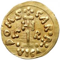 Lombards. Grimoald III, with Charlemagne. Gold Tremissis (1.31 g), 788-806 Choic - 2