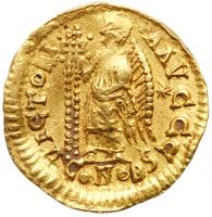 Visigoths in Gaul. Pseudo-imperial issue. Gold Tremissis (1.46 g), 417-507 - 2