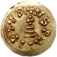 Visigoths. Ervig. Gold Tremissis (1.51 g), 680-687 EF - 2