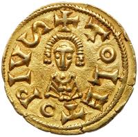 Visigoths. Reccared I. Gold Tremissis (1.45 g), 586-601 EF - 2