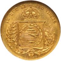 Pedro II (1831-1889). Gold 10000 Reis, 1861 - 2