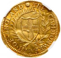 Commonwealth (1649-60), Gold Half-Unite or Double Crown of ten shillings, 1651 - 2