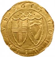 Commonwealth (1649-60), Gold Unite of twenty shillings, 1654 - 2