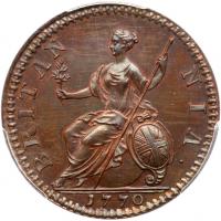 George III (1760-1820), Copper Proof Halfpenny, 1770 - 2