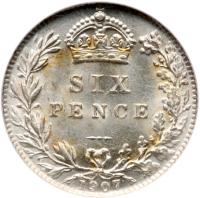 Edward VII (1901-10), Silver Sixpence, 1907 - 2