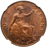 George V (1910-36), Bronze Penny, 1918 KN - 2