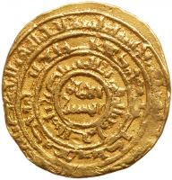 Ayyubid, al-Nasir Salah al-Din Yusuf I bin Ayyub ("Saladin"), AH 564-589/ CE 1169-1193, Fatimid-style Gold Dinar (4.24g) - 2