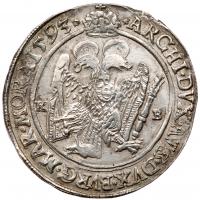 Rudolf II (1576-1612). Silver Taler/TallÃ©r, 1593 KB, KÃ¶rmÃ¶cbÃ¡nya/Kremnitz. - 2