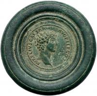 Antoninus Pius, with Marcus Aurelius, as Caesar. Ã Medallion 67 mm. (176 g), AD 138-161 - 2