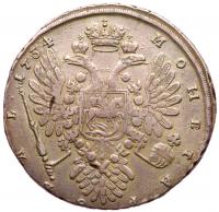 Rouble 1734. 25.59 gm. Large head. Crown parts legend. - 2