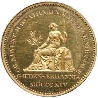 Medal. Gilt Bronze. 35 mm. By T. Wyon. On the Visit of Grand Duchess Catherine Pavlovna to England, 1814. - 2