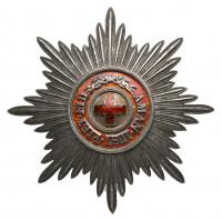 Breast Star. 87 mm. Silver and enamel. By Keibel.