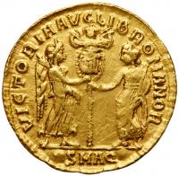 Magnentius. Gold Solidus (4.26 g), AD 350-353 Sharpness of VF - 2