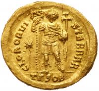 Theodosius II. Gold Solidus (4.45 g), AD 402-450 - 2