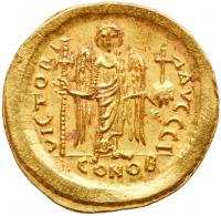 Justin I and Justinian I. Gold Solidus (4.47 g), 527 - 2