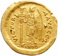 Zeno. Gold Solidus (4.42 g), second reign, AD 476-491 - 2