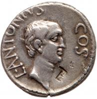 Mark Antony & Lucius Antony. Silver Denarius (3.93 g), 41 BC - 2