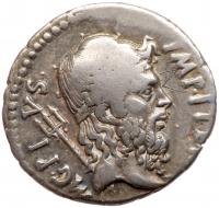 Sextus Pompey. Silver Denarius (3.88 g), 37/6 BC