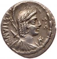 M. Plaetorius M.f. Cestianus. Silver Denarius (3.84 g), 57 BC