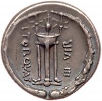 L. Torquatus. Silver Denarius (3.89 g), 58 BC - 2