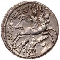 P. Fonteius P. f. Capito. Silver Denarius (3.92 g), 55 BC - 2