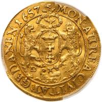 Poland: Danzig. Ducat, 1657-DL PCGS AU55 - 2