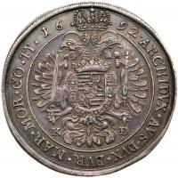 Hungary. Taler, 1692-KB (Kremnitz) NGC About Unc - 2