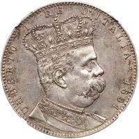 Eritrea. 5 Lire, 1891 AU55