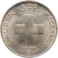 Switzerland. 5 Francs, 1939 PCGS MS65 - 2