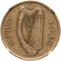 Ireland. Â½ crown, 1943 NGC VF25