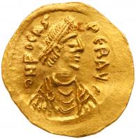 Phocas. Gold Semissis (2.18 g) 602-610 Mint State