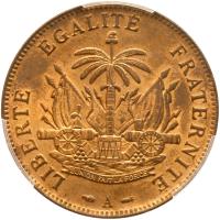 Haiti. 2 Cemtimes, 1886-A PCGS MS64