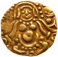 India: Yadavas of Tribhuvanagiri. Kumara Pala, before 1196. Gold 4Â½ masha (4.0g)