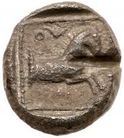 Philistia, Gaza. Silver Drachm (3.70 g), mid 5th century-333 BC Fine - 2