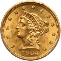 1904 $2.50 Liberty PCGS MS65