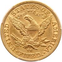 1890-CC $5 Liberty - 2