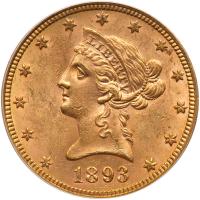 1893 $10 Liberty PCGS MS62