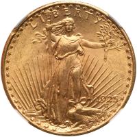 1925 $20 St. Gaudens NGC MS66