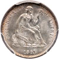 1861 Liberty Seated H10C PCGS MS64