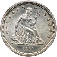 1861 Liberty Seated 25C NGC MS63