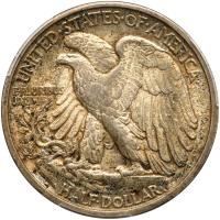 1917-D Liberty Walking 50C. Mintmark on Obv PCGS AU58 - 2