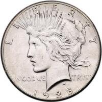 1928 Peace $1 PCGS MS62