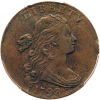 1798 S-170 R3 Small 8, Style II Hair PCGS graded XF40