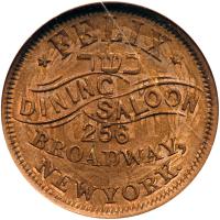 1863 US Civil War Store Card Token, Felix Dining Saloon, Fuld NY 630W-1DO Rarity-9 NGC graded MS64 - 2