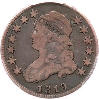 1819 Bust 25C. Sm 9 PCGS F12