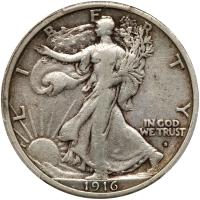 1916-S Liberty Walking 50C PCGS VF25