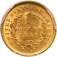1851 $1 Gold Liberty PCGS MS62 - 2