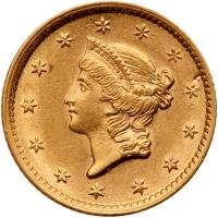 1854 $1 Gold Liberty PCGS AU58