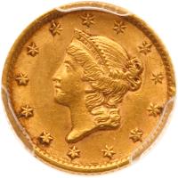 1854 $1 Gold Liberty PCGS AU58